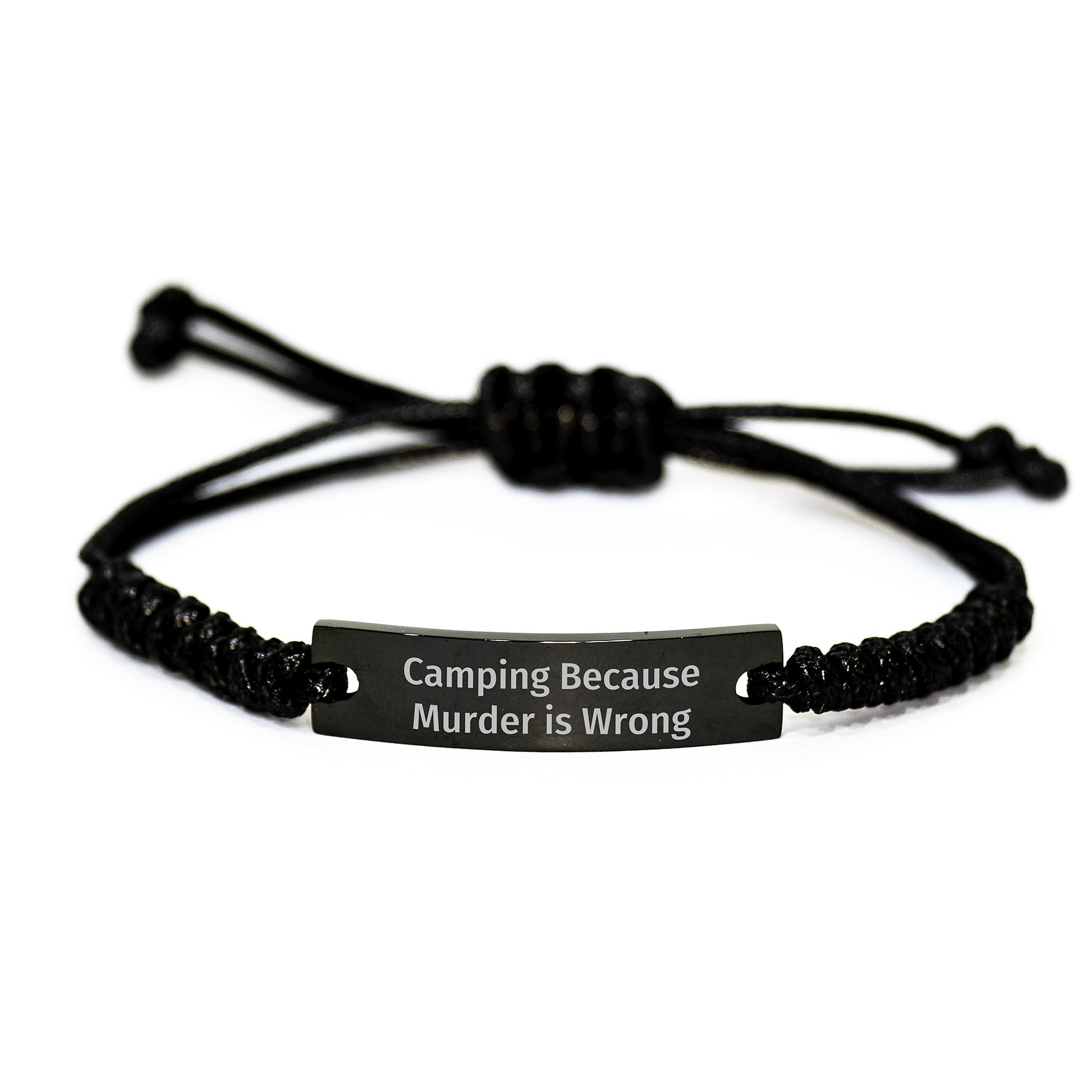 Camping Rope Bracelet Funny Quote Gifts from Friends for Camping Enthusiasts, Funny Camping Birthday Unique Gifts for Men, Women, Family, Friends - Image 1