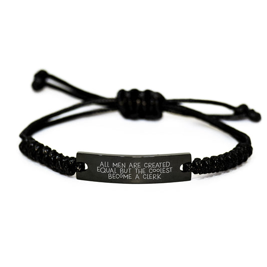 Cute Clerk Rope Bracelet Funny Quote Gifts for Men from Family, Clerk Unique Father's Day Unique Gifts, Rope Bracelet for Clerk, Clerk Men's Rope Bracelet, Funny Quote Gifts - Image 1