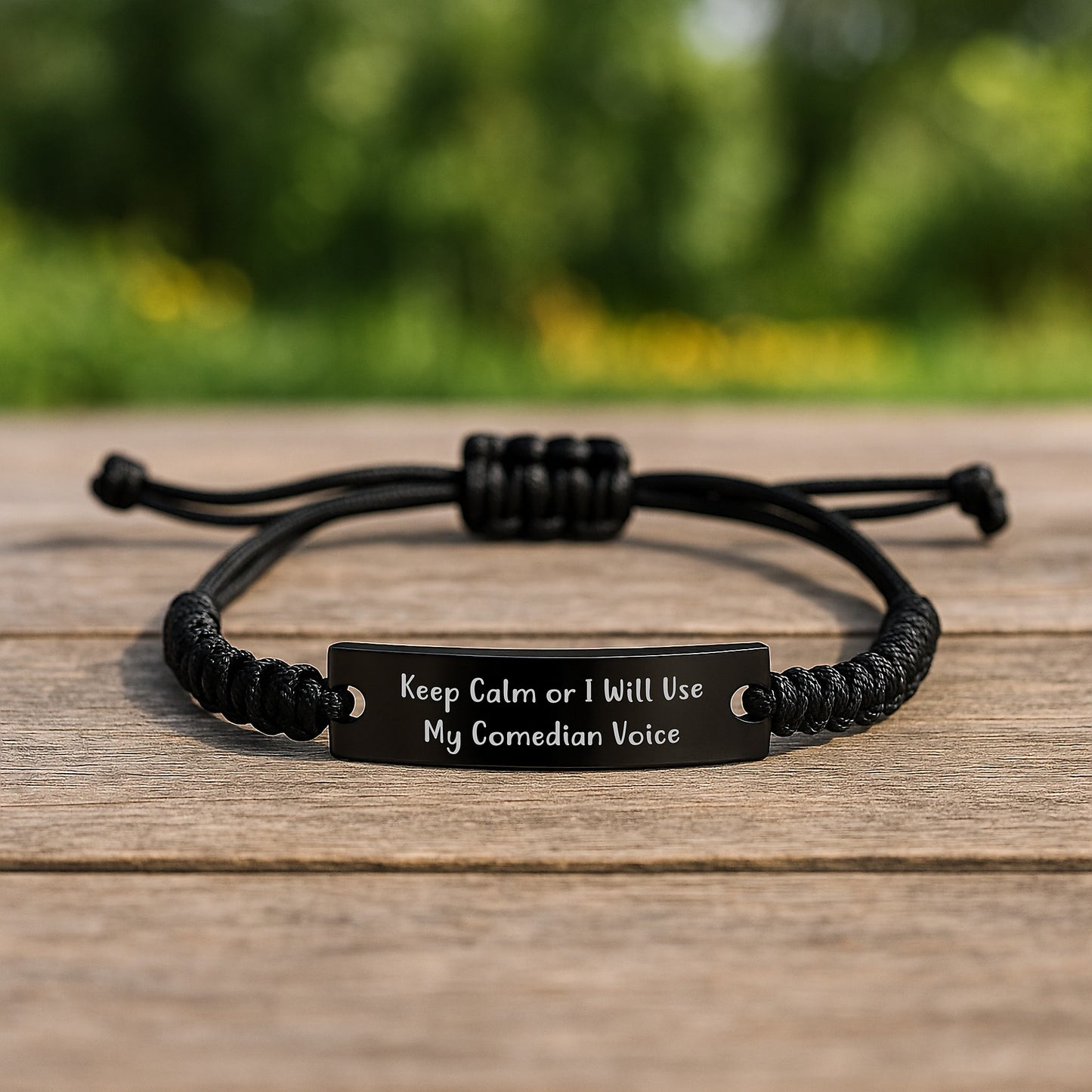 Rope Bracelet for Him Gift – Keep Calm Or I Will Use My Comedian Voice - Image 2