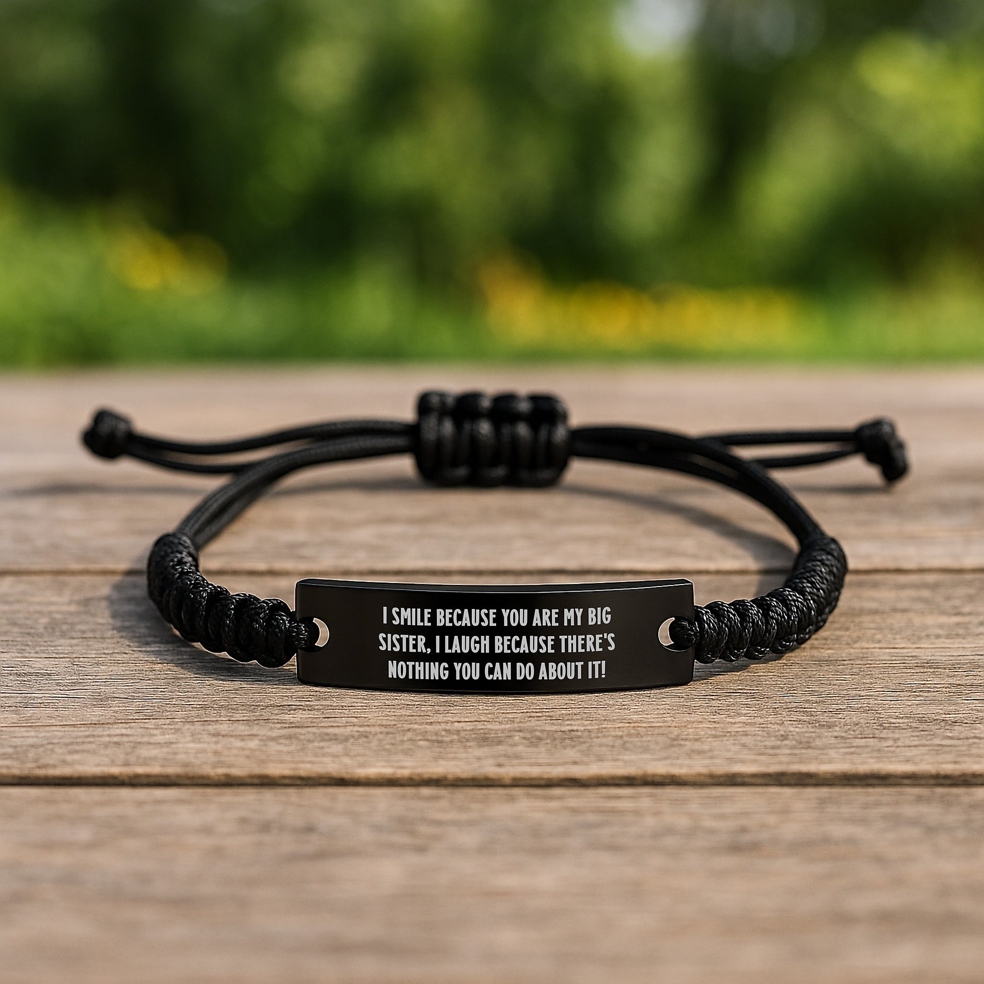 Big Sister Rope Bracelet Funny Quote Valentine's Gifts from Family - Image 2