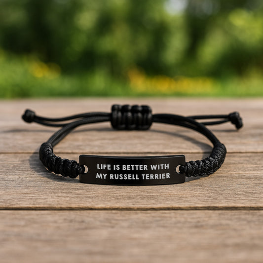 Russell Terrier Rope Bracelet for Him Birthday Gift Life Is Better With - Image 2