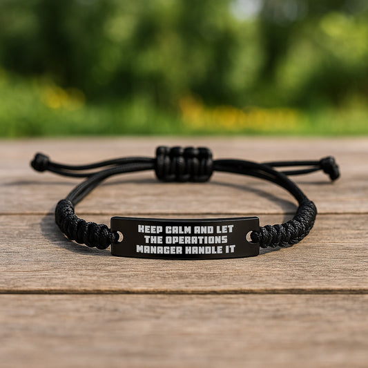 Funny Operations Manager Rope Bracelet, Keep Calm And Let The Operations Manager Handle It Birthday Unique Gifts for Men, Women, Friends, Coworkers, Family from Husband, Wife, Sweetheart, Sweetheart - Image 2