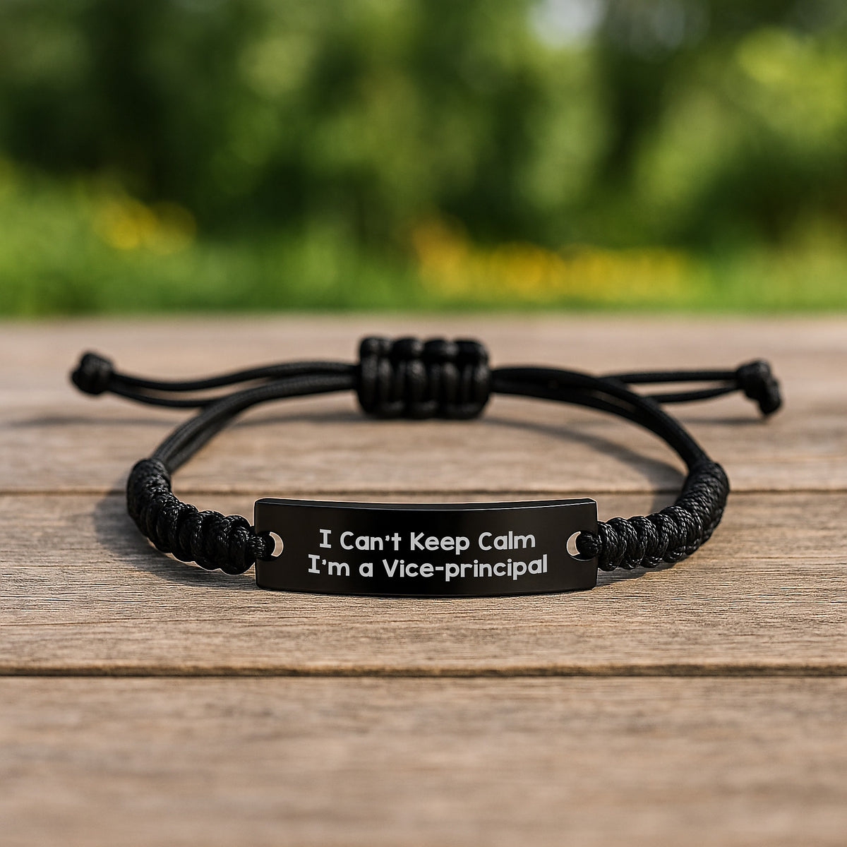 Funny Vice-principal Gifts from Friends, Birthday Unique Gifts for Men Vice-principal Rope Bracelet, I Cant Keep Calm Im A Vice-principal Black - Image 2