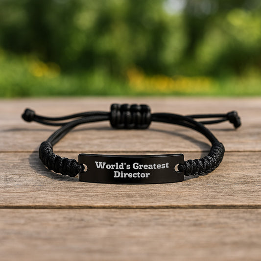 Director Gift for Him - World's Greatest Director Keepsake Rope Bracelet - Image 2