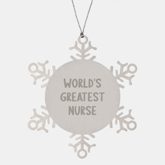World's Greatest Nurse Funny Snowflake Ornament Gifts from Men to Friends for Christmas - Image 1
