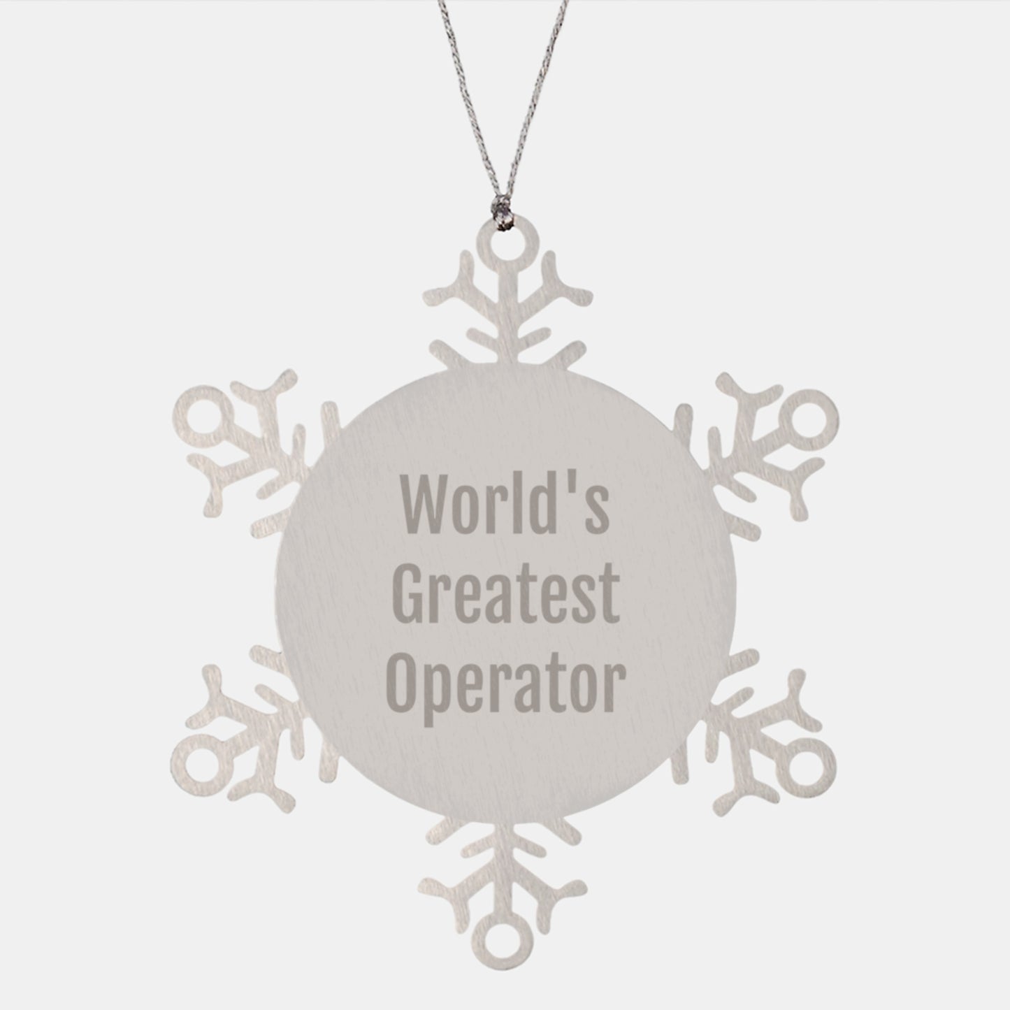 Funny Operator Gifts from Friends for Operator, World's Greatest Operator Snowflake Ornament, Stainless Steel Snowflake Ornament for Christmas Unique Gifts - Image 1