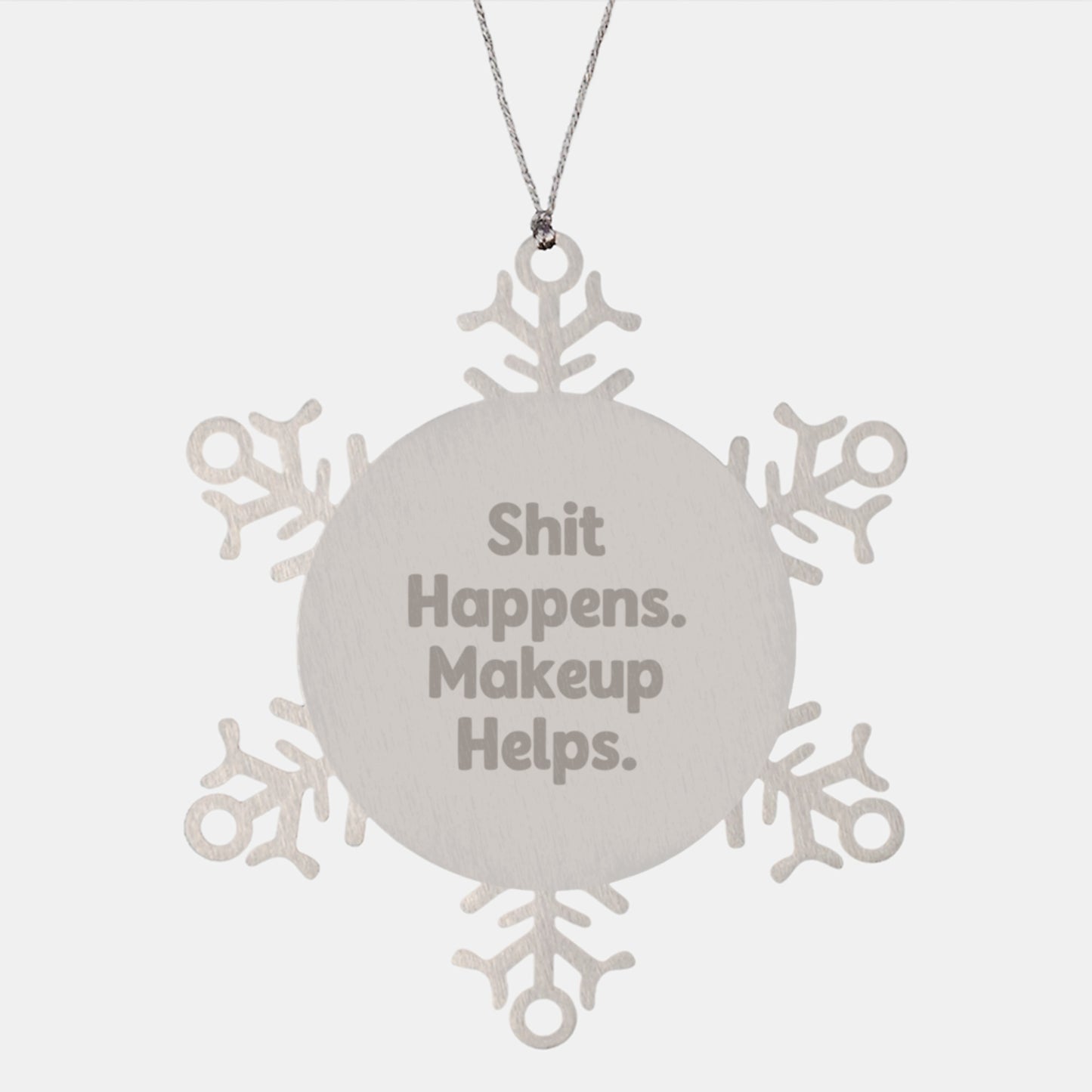 Funny Makeup Gifts for Women from Friends - Snowflake Ornament, Shatterproof Stainless Steel, Christmas Unique Gifts - Image 1
