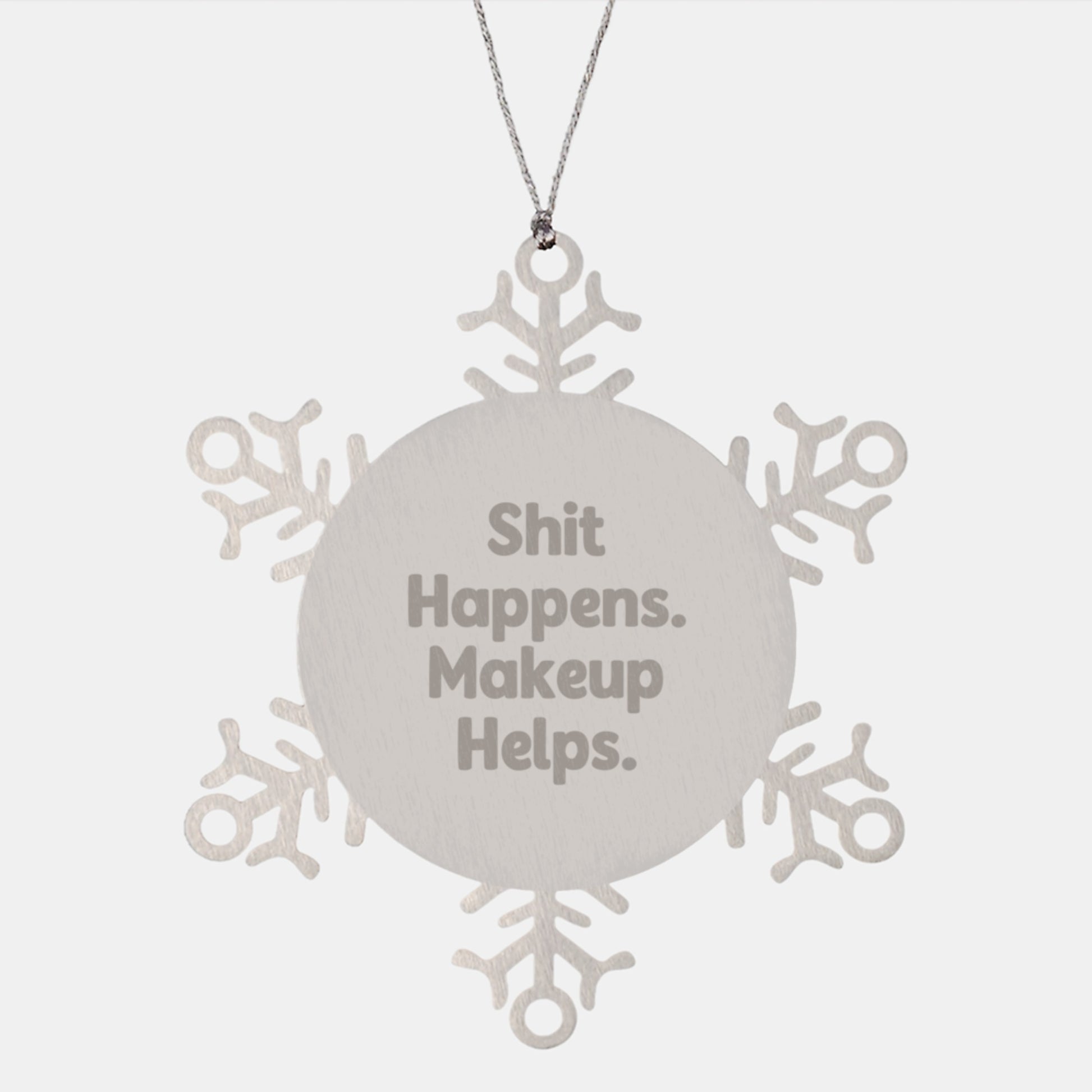 Funny Makeup Gifts for Women from Friends - Snowflake Ornament, Shatterproof Stainless Steel, Christmas Unique Gifts - Image 1