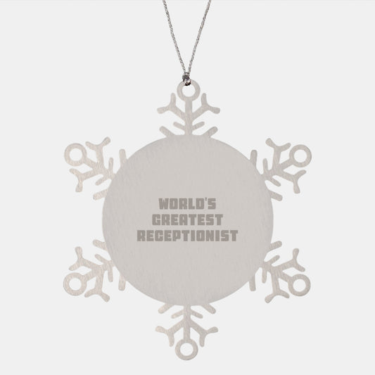 Receptionist Favorite Snowflake Ornament for Kids Christmas Gift - Image 1