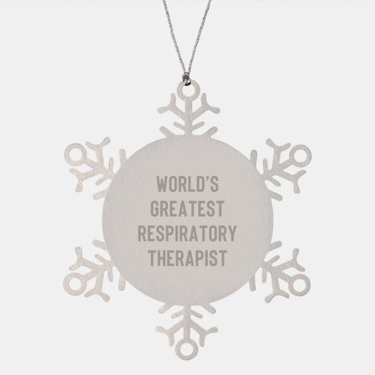 Christmas Gift World's Greatest Respiratory Therapist Snowflake Ornament - Image 1