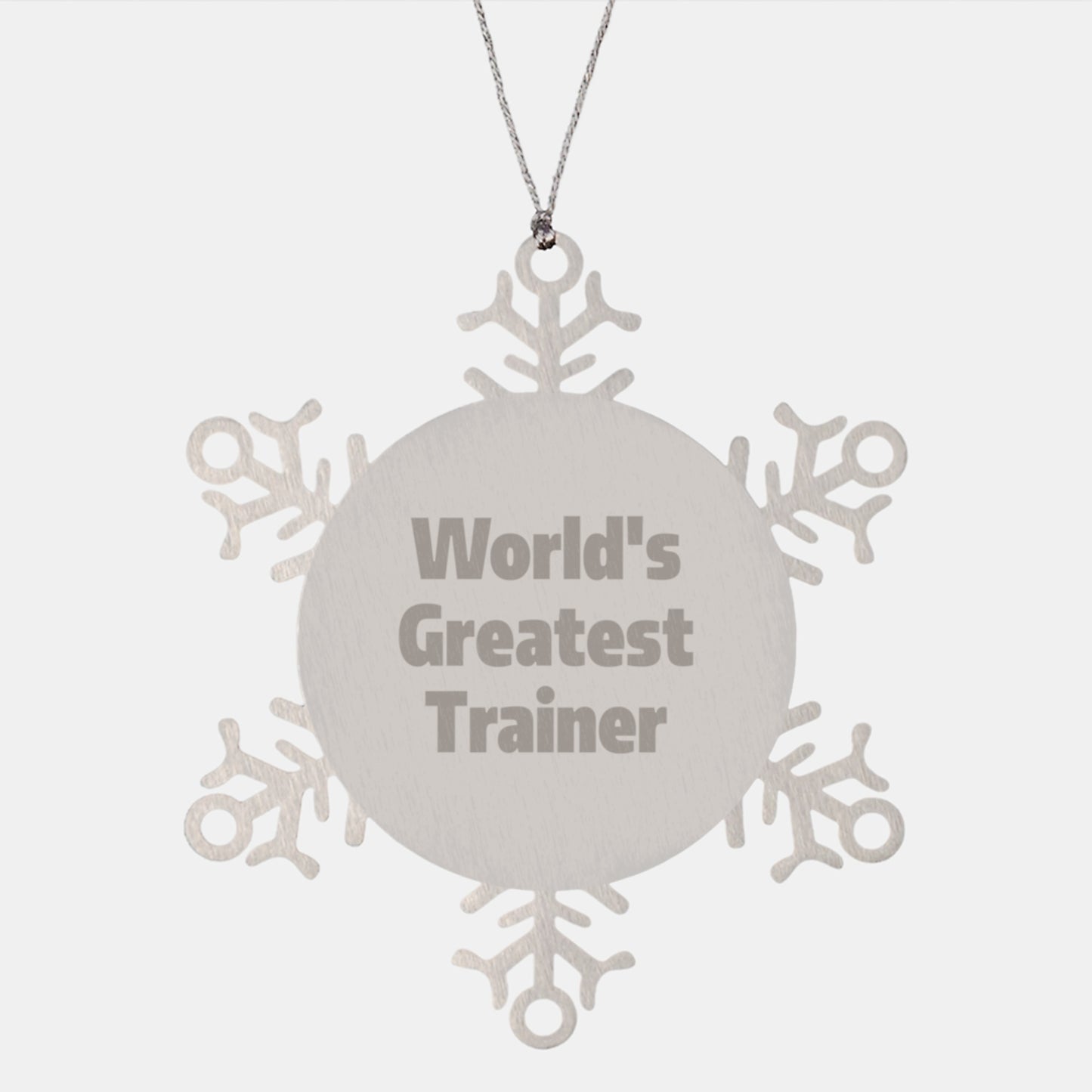 Funny Trainer Snowflake Ornament Gifts from Friends for Christmas Unique Decorations - Inspirational Quote, Stainless Steel, Shatterproof - Image 1