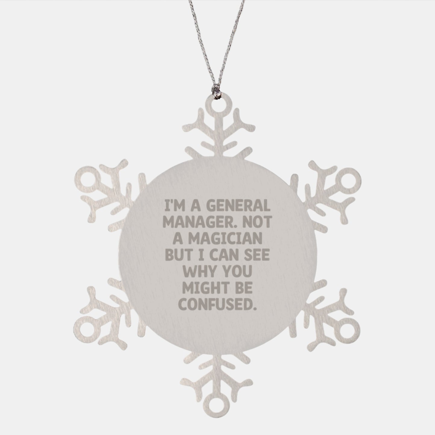 Funny General Manager Gifts from Friends - Christmas Unique Snowflake Ornament for Men - Image 1