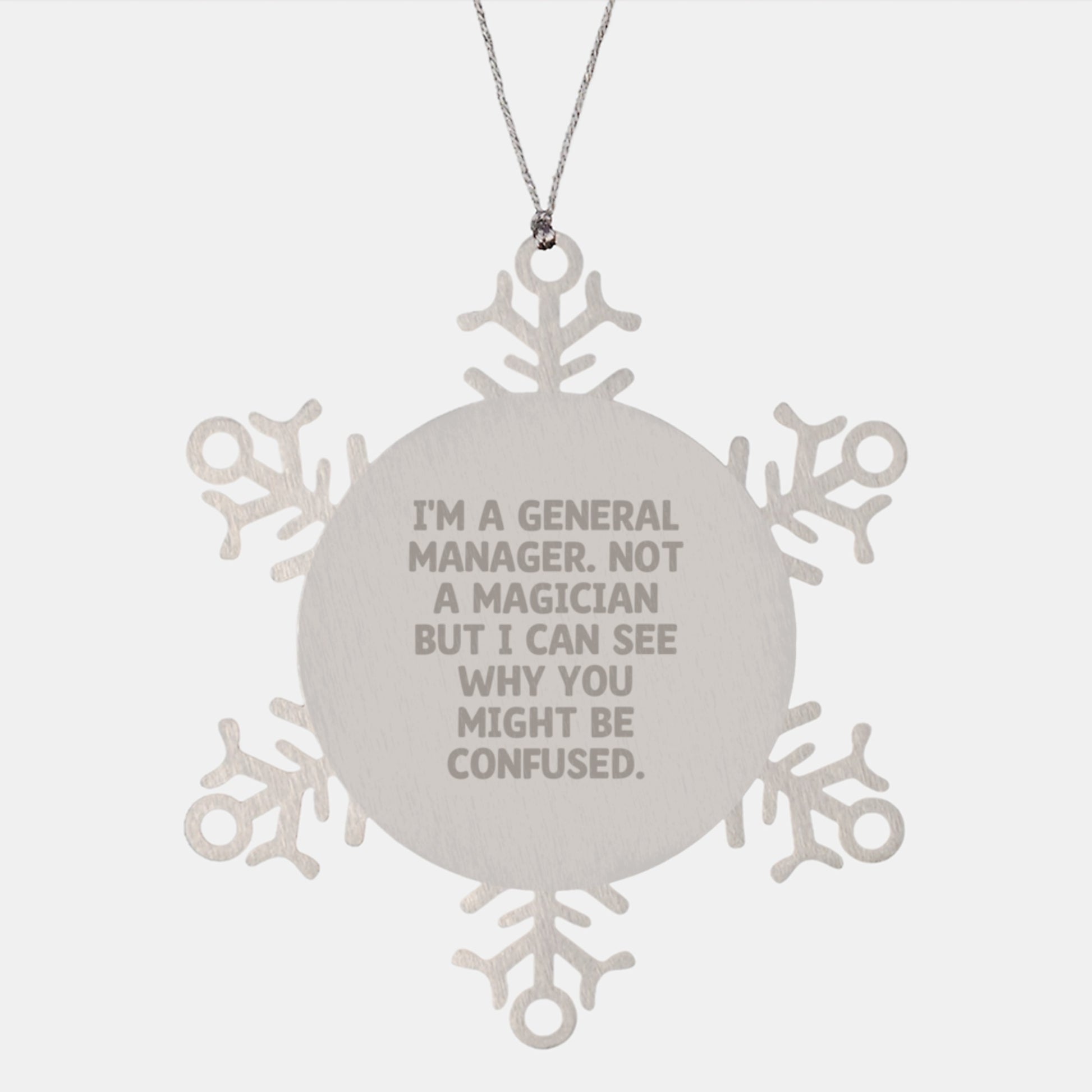 Funny General Manager Gifts from Friends - Christmas Unique Snowflake Ornament for Men - Image 1