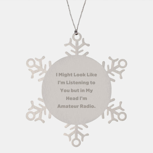 Funny Amateur Radio Snowflake Ornament Gifts for Christmas from Friends, Coworkers, or Family - Image 1