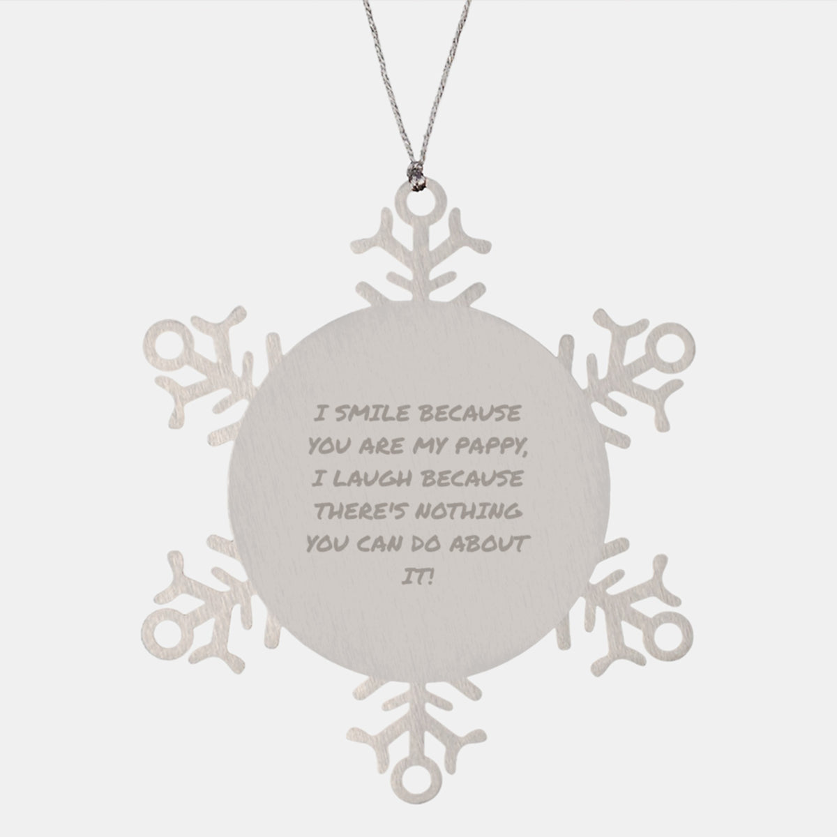 Funny Pappy Gifts, Snowflake Ornament with Inspirational Quote, Christmas Unique Gifts from Men to Pappy - Image 1