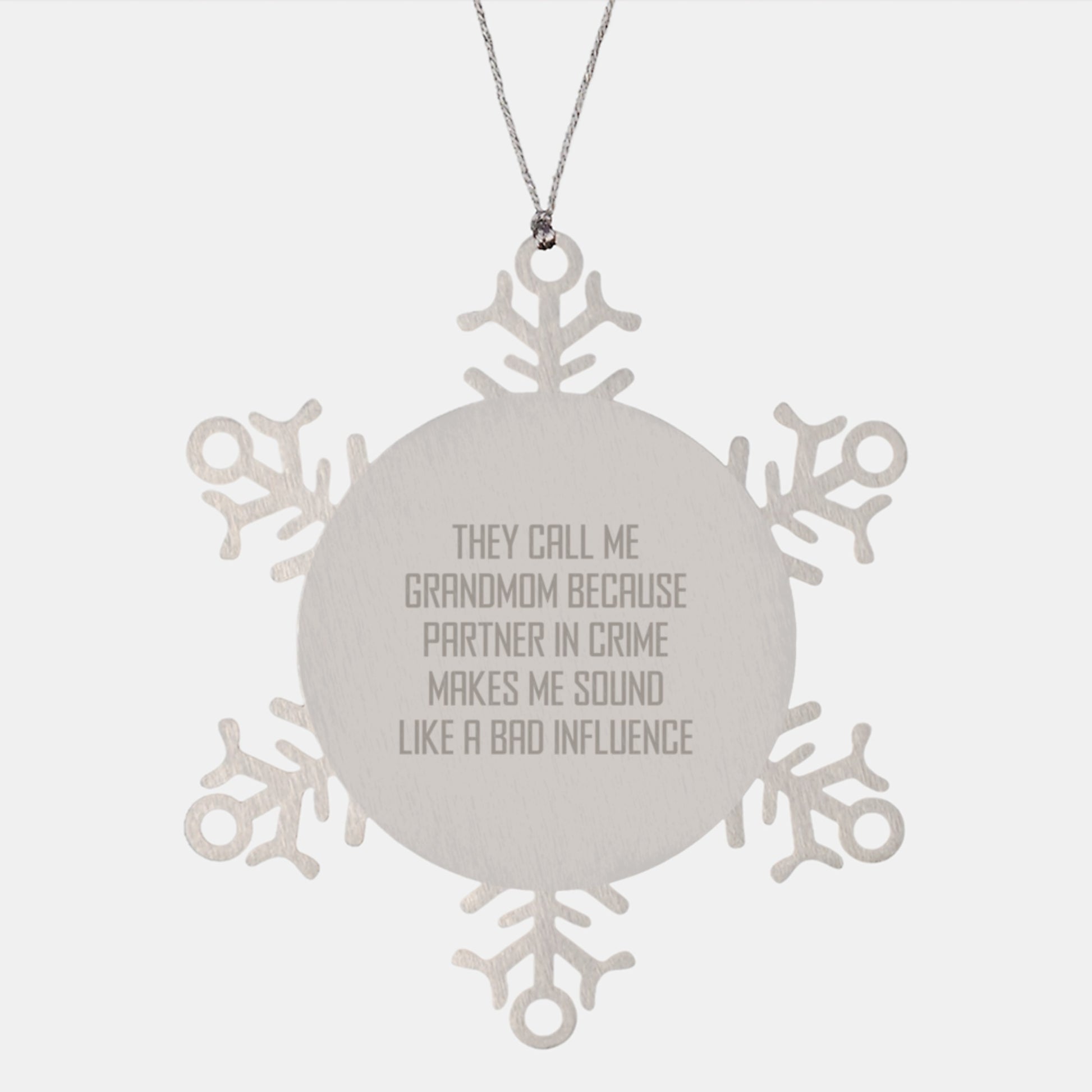Funny Grandmom Christmas Unique Gifts for Her, Snowflake Ornament, Gifts from Family, Partners in Crime - Image 1