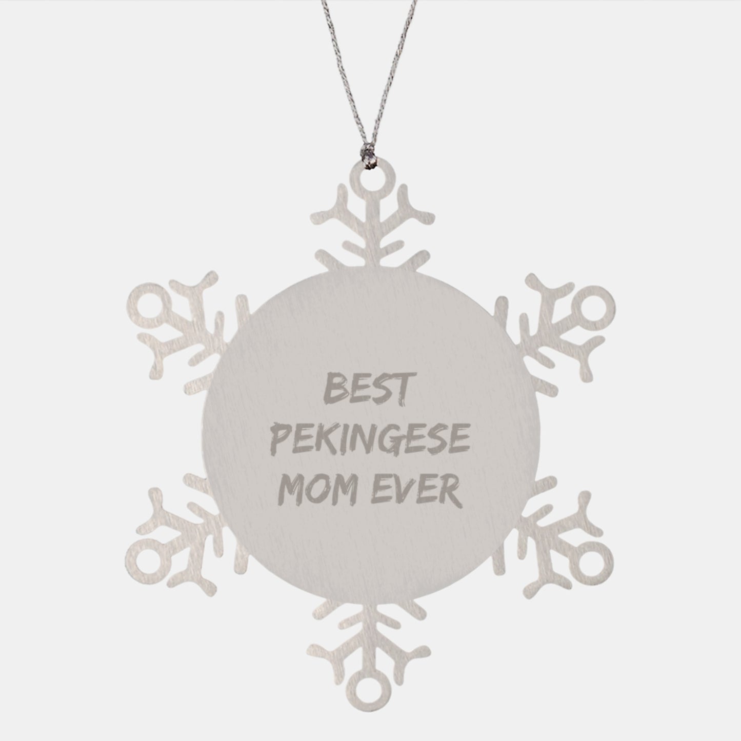 Funny Pekingese Dog Gifts for Mom, Pekingese Dog Snowflake Ornament, Best Pekingese Mom Ever Christmas Unique Gifts from Women to Family - Image 1