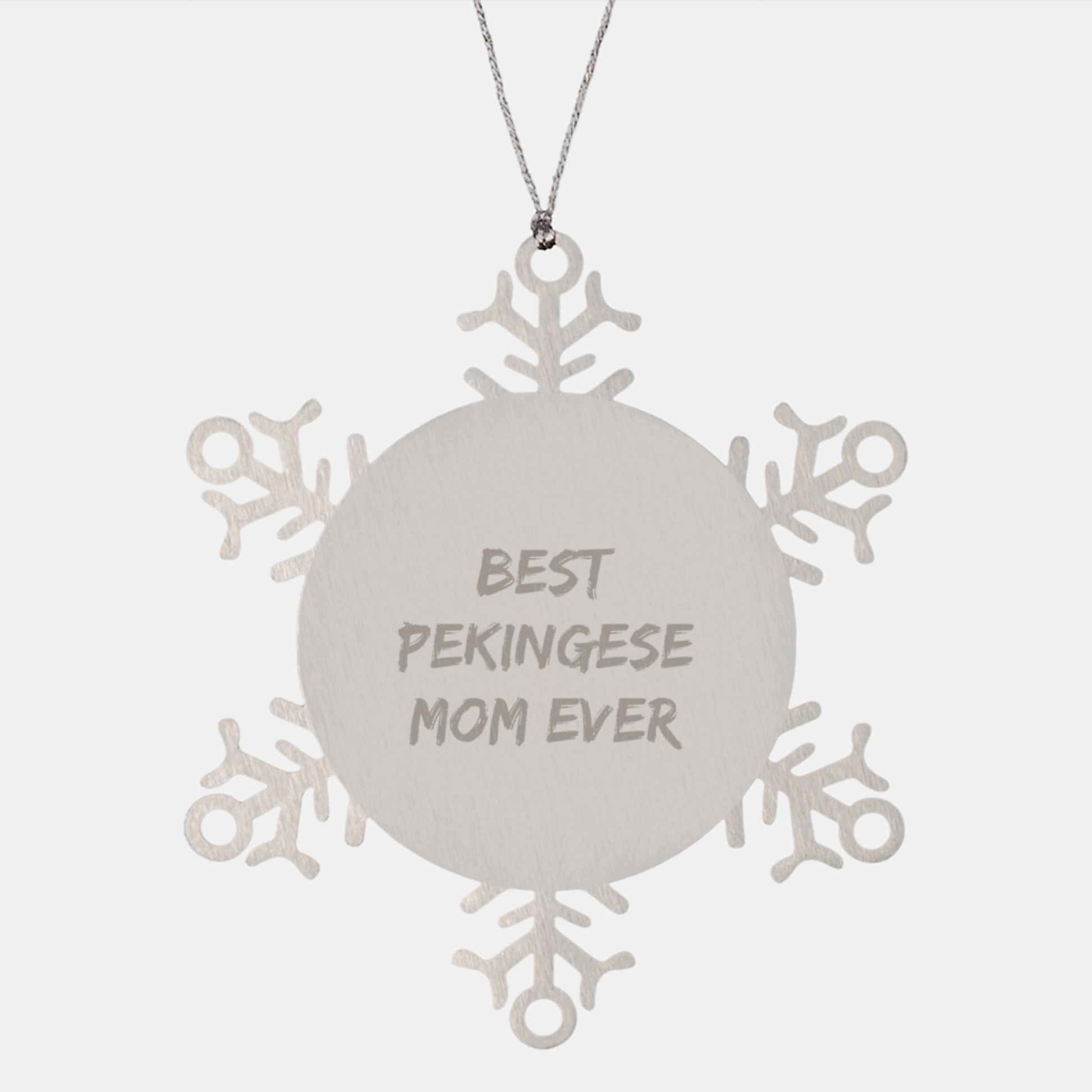Funny Pekingese Dog Gifts for Mom, Pekingese Dog Snowflake Ornament, Best Pekingese Mom Ever Christmas Unique Gifts from Women to Family - Image 1