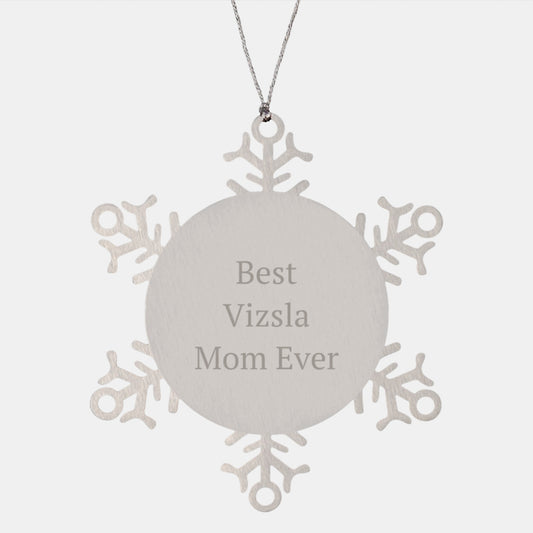 Vizsla Dog Mom Funny Christmas Unique Gifts from Friends to Family Snowflake Ornament - Image 1