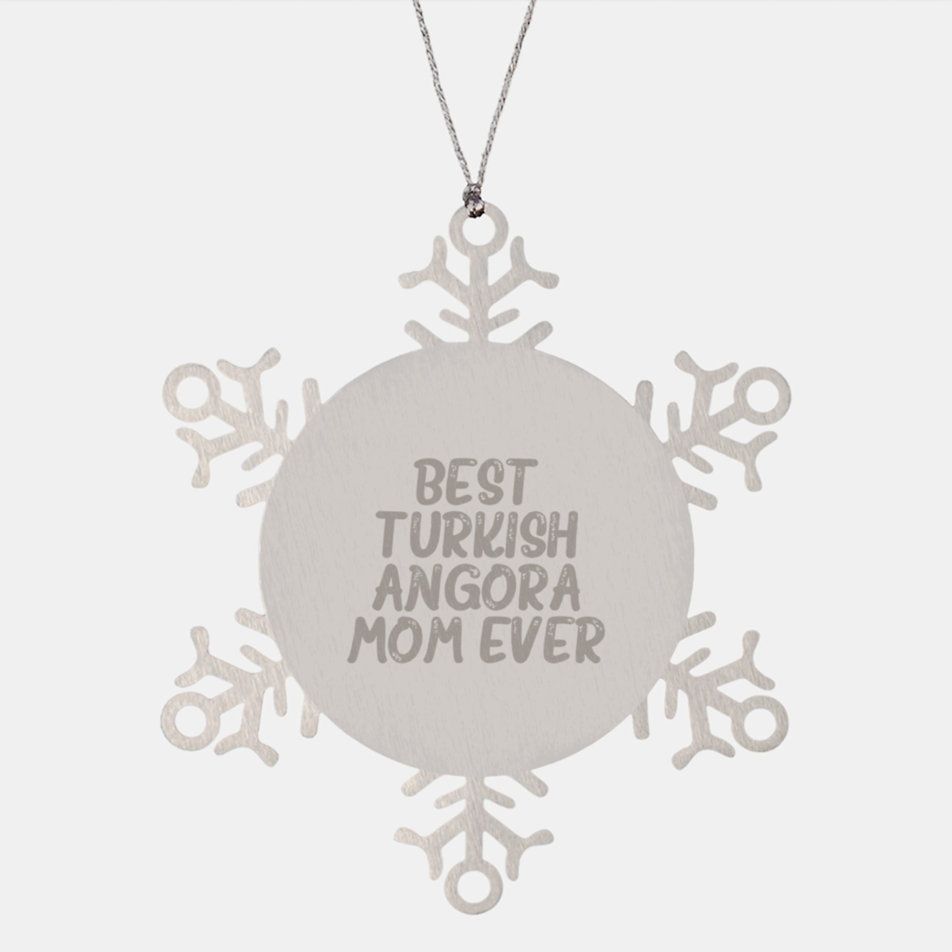 Unique Christmas Unique Gifts from Mom to Turkish Angora Cat Lover Friends, Snowflake Ornament for Best Turkish Angora Mom Ever - Image 1