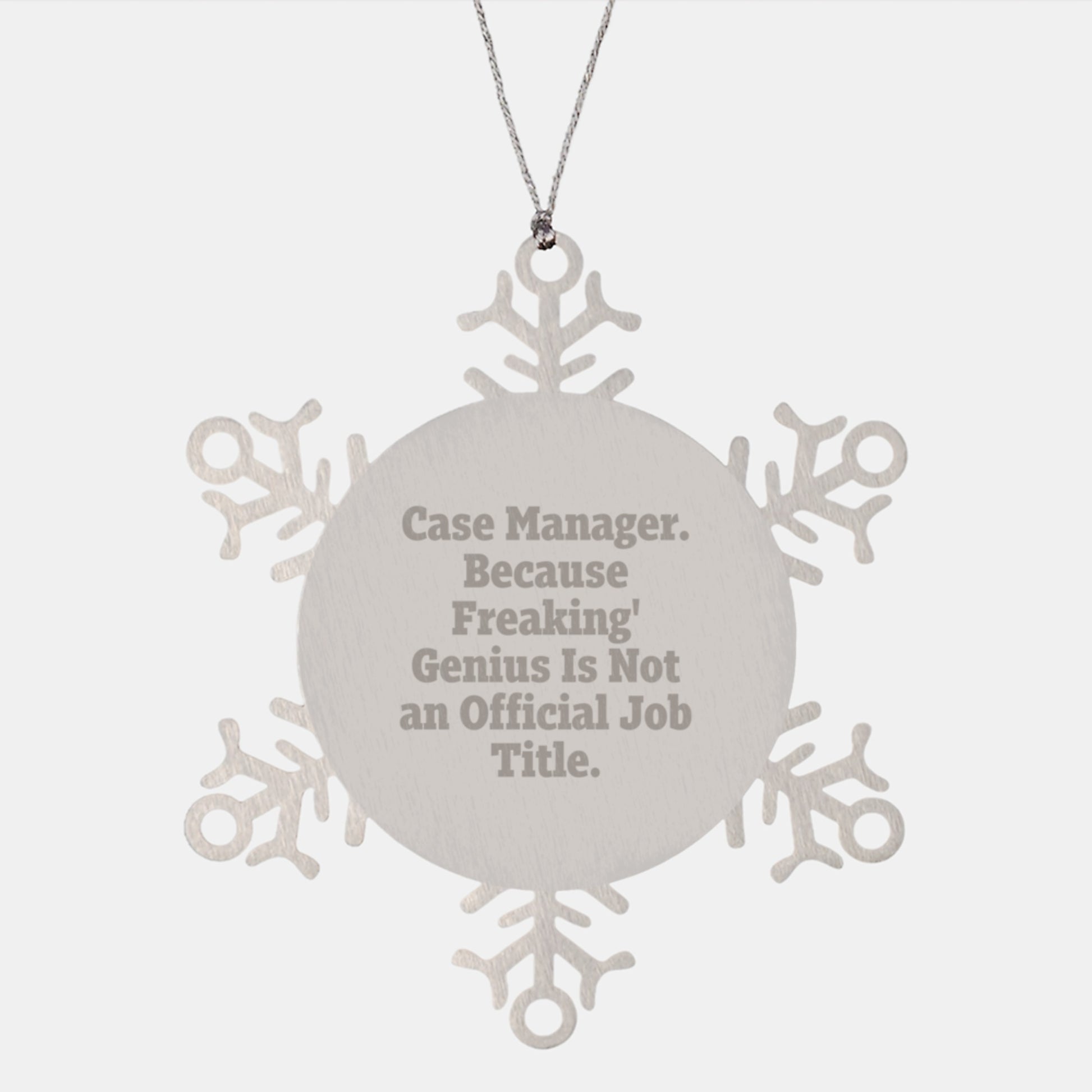 Funny Case Manager Gifts from Friends, Case Manager Snowflake Ornament with Inspirational Quote, Unique Christmas Unique Gifts for Coworkers - Image 1