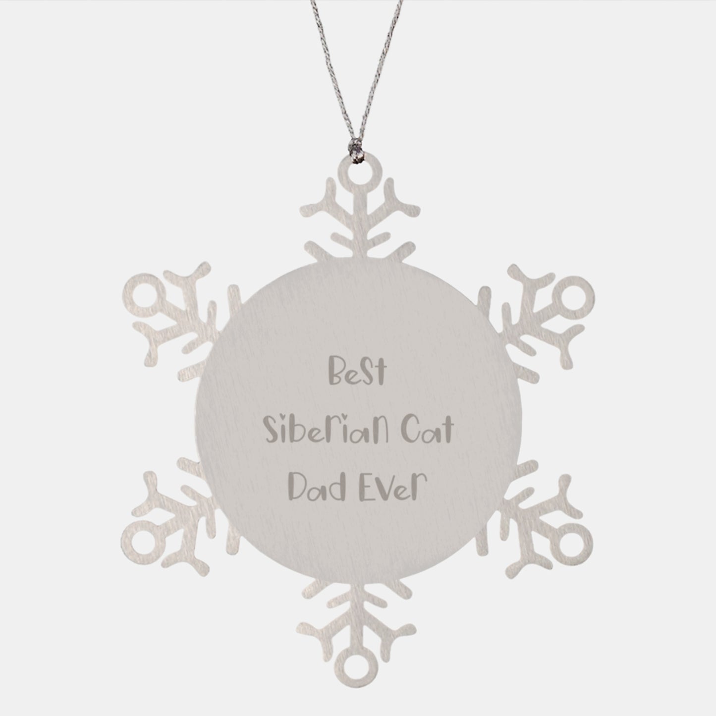 Siberian Cat Dad Gifts, Funny Snowflake Ornaments for Men, Christmas Unique Gifts from Family - Image 1