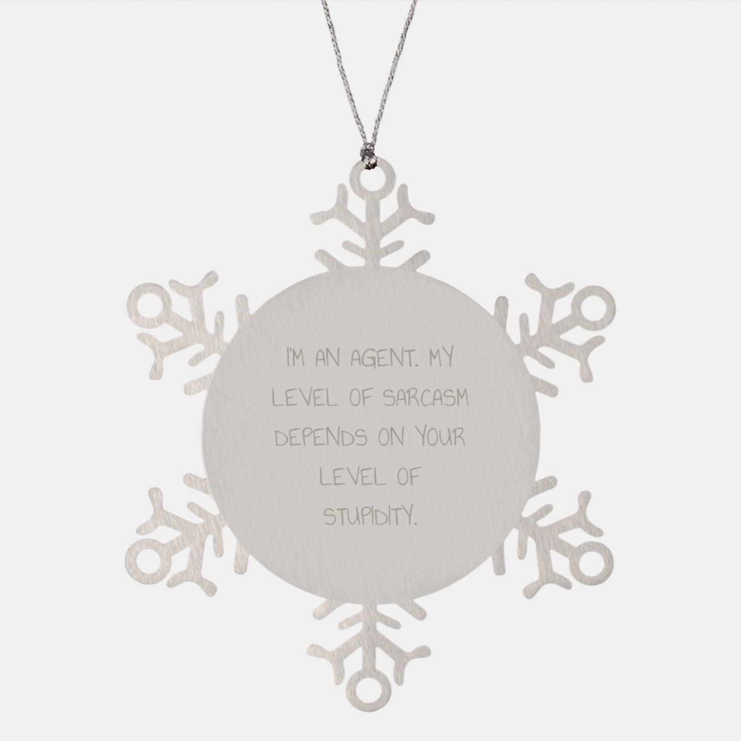 Funny Agent Snowflake Ornament Gifts from Friends, Cute Christmas Unique Ornaments for Agent, Agent Snowflake Decoration - Image 1