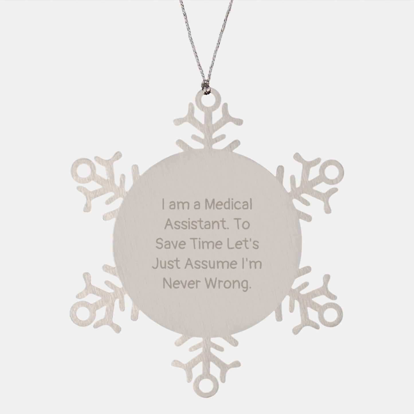 Funny Medical Assistant Gifts from Friends for Christmas Unique Snowflake Ornaments - Image 1