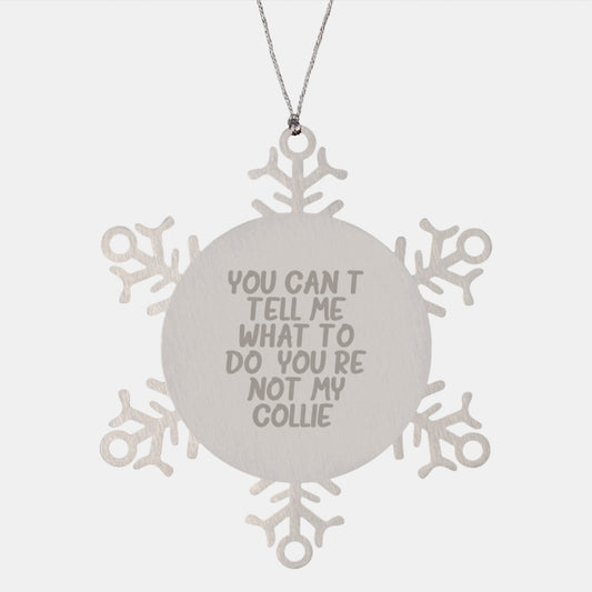 Funny Collie Dog Gifts For Men Friends Family Christmas Unique Snowflake Ornament - Image 1