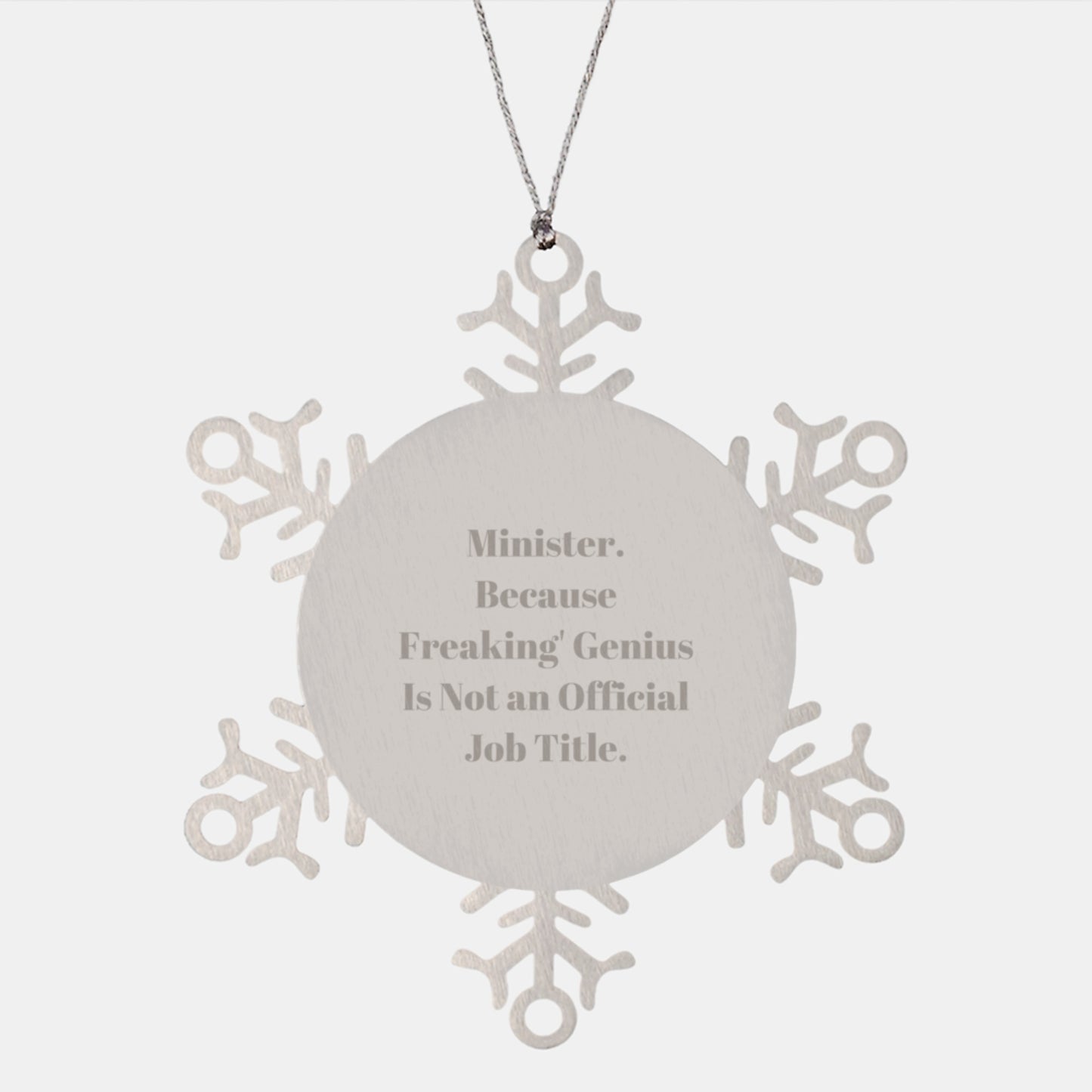 Christmas Gift for Her Minister Snowflake Ornament Present Premium - Image 1