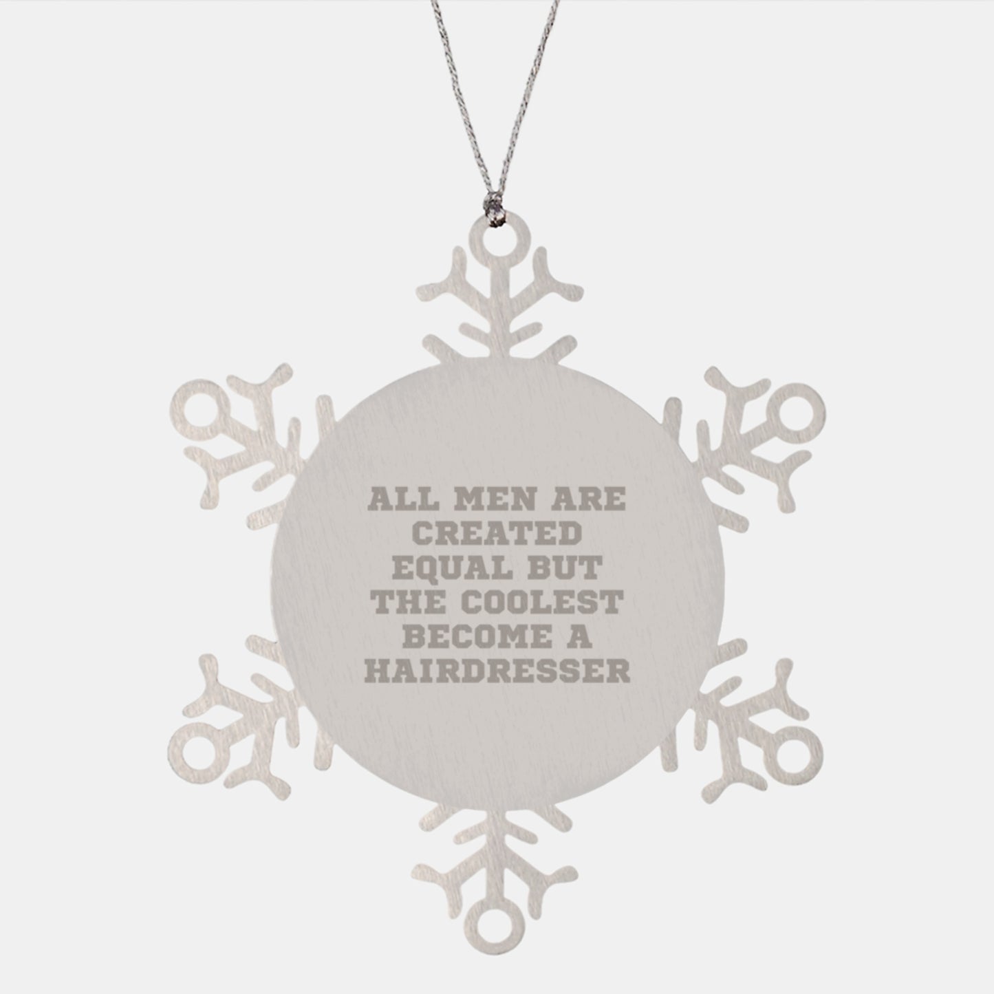 Funny Hairdresser Gifts from Men - Snowflake Ornament for Hairdresser Friends, Unique Christmas Memorable Presents - Image 1