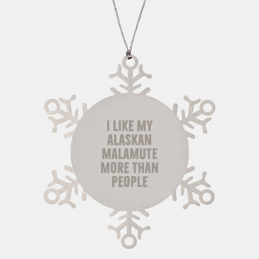 Alaskan Malamute Dog Lover Snowflake Ornament Gifts from Friends Funny Quote Christmas Unique - Image 1