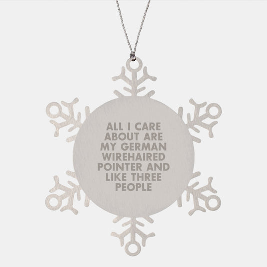 Funny German Wirehaired Pointer Dog Gifts for Men, Unique Snowflake Ornament from Friends, Holiday Christmas Unique Gifts - Image 1