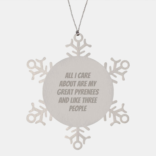 Funny Great Pyrenees Dog Lover Gifts for Men - Snowflake Ornament from Friends, Great Pyrenees Dog Lover Unique Christmas Unique Gifts - Image 1