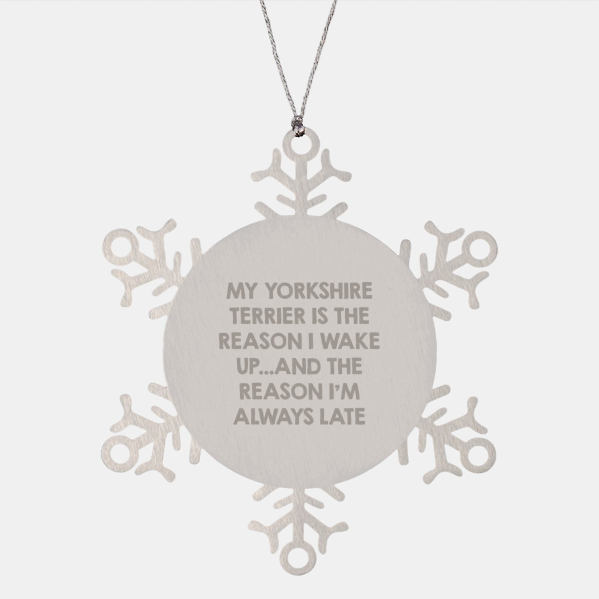 Funny Yorkshire Terrier Dog Christmas Unique Gifts from Friends for Yorkshire Terrier Dog Owners - Snowflake Ornament - Image 1