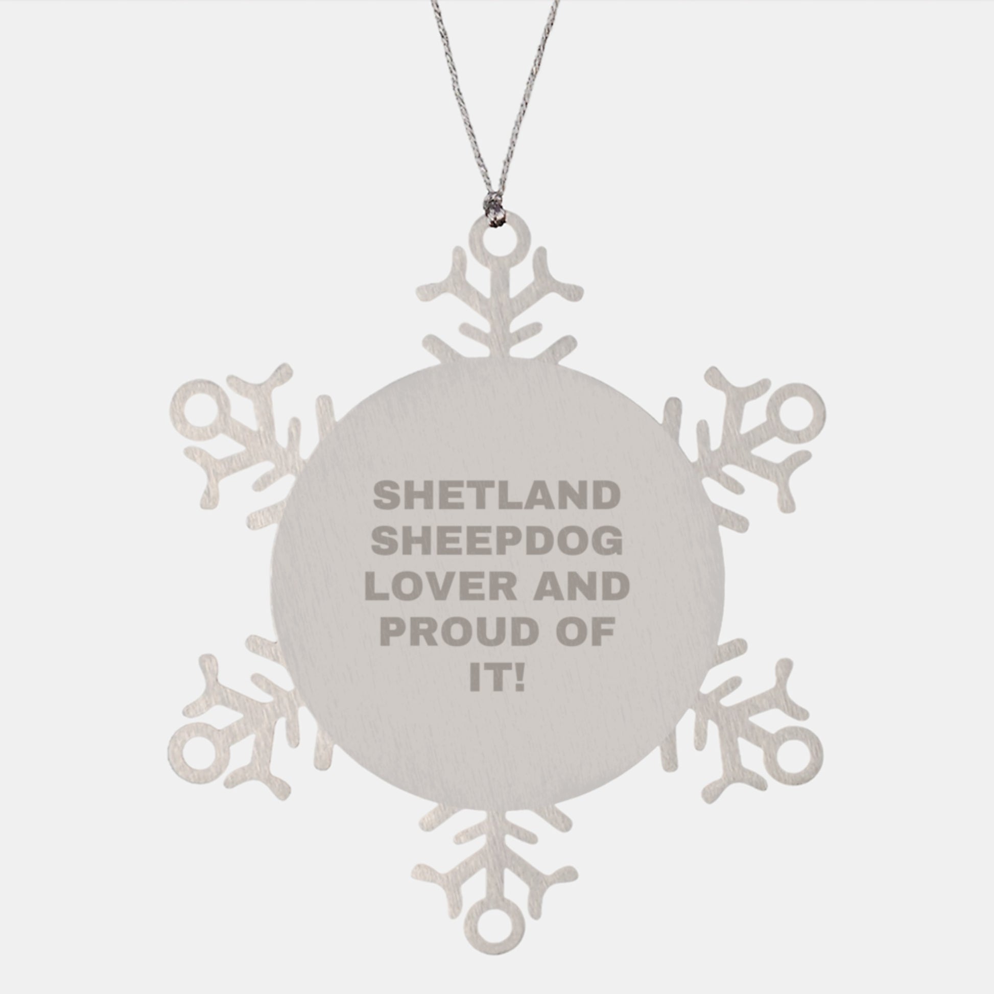 Funny Shetland Sheepdog Lover Gifts from Family for Men and Women - Christmas Unique Snowflake Ornaments - Image 1