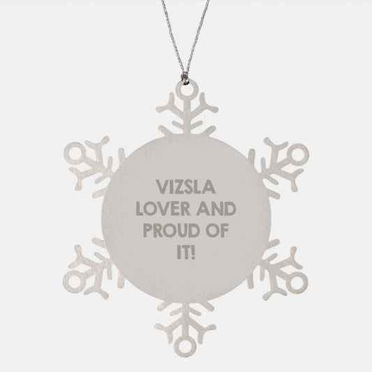 Vizsla Dog Lover Gifts from Men to Friends - Snowflake Ornament, Christmas Unique Gifts for Vizsla Enthusiasts, Stainless Steel Decor - Image 1
