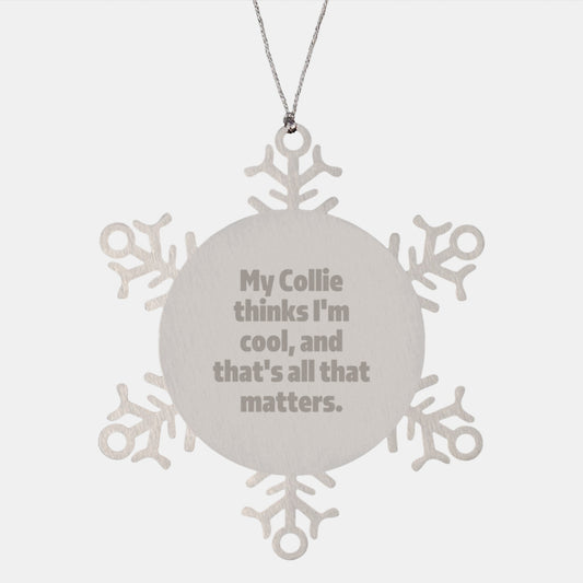 Funny Collie Dog Snowflake Ornament Gifts from Men to Collie Dog Owners for Christmas Unique Gifts - Image 1