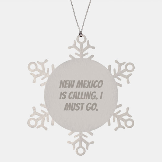 New Mexico Snowflake Ornament, Funny Quote Gifts from Friends, Unique Christmas Unique Gifts for New Mexico Men, Women, Family - Image 1