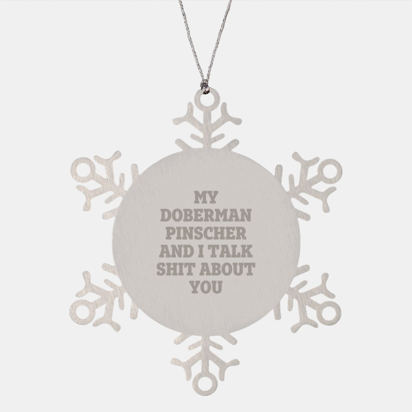 Doberman Pinscher Dog Snowflake Ornament Funny Gift from Men to Women Friends Family - Image 1