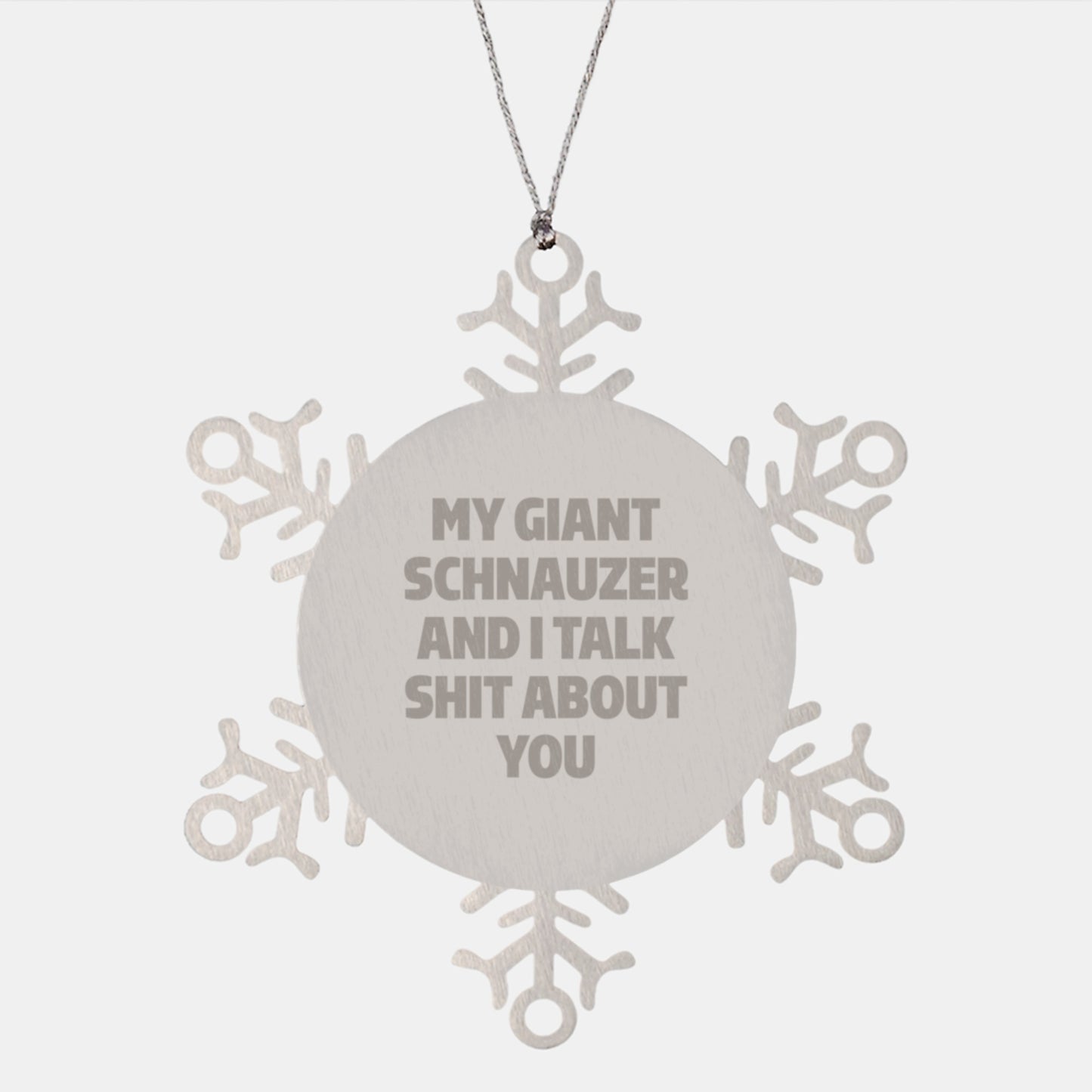 Funny Giant Schnauzer Dog Gifts, Snowflake Ornament for Giant Schnauzer Dog Lover, Christmas Unique Gifts from Men to Giant Schnauzer Dog Owners - Image 1