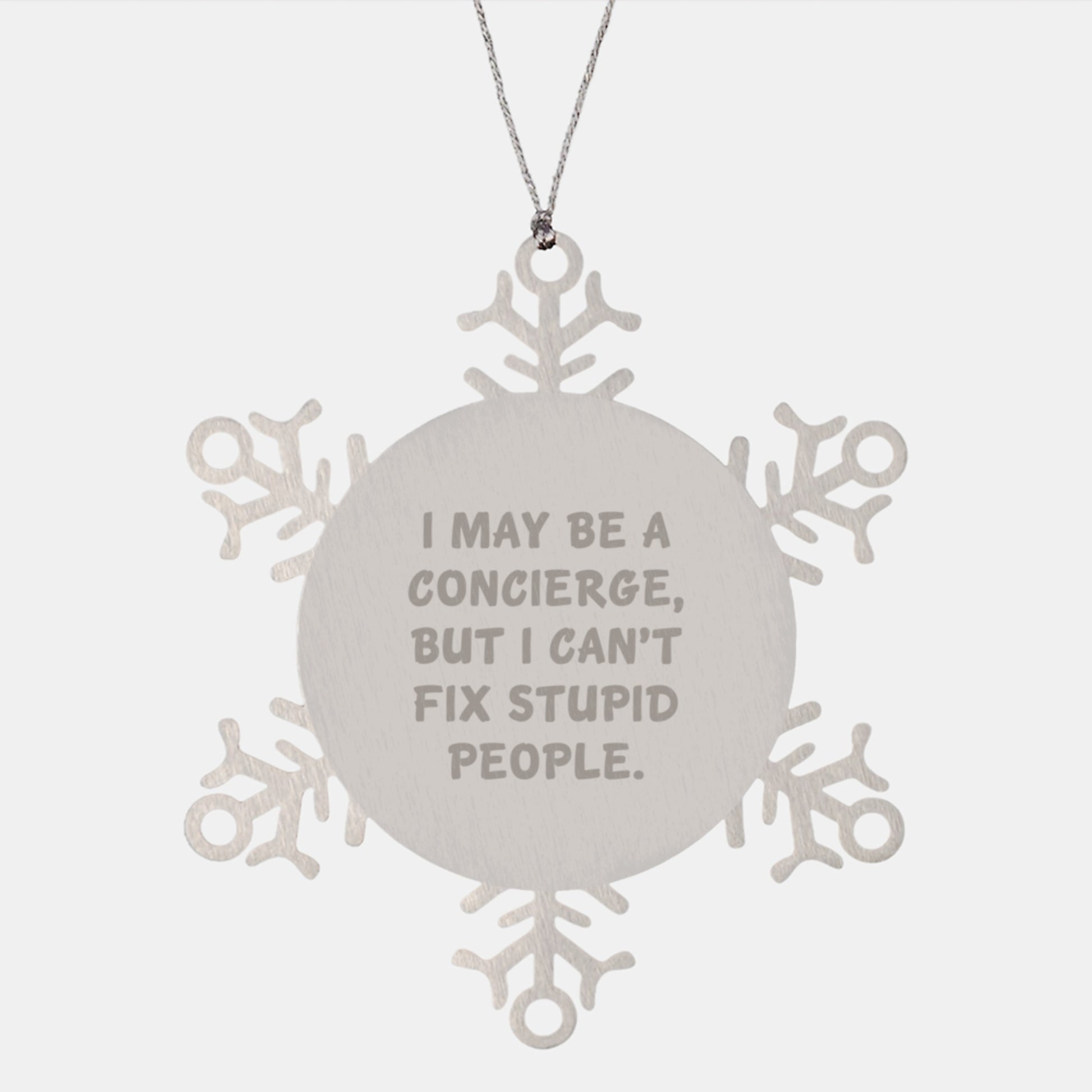 Witty Concierge Snowflake Christmas Ornament for Coworkers Gift - Image 1