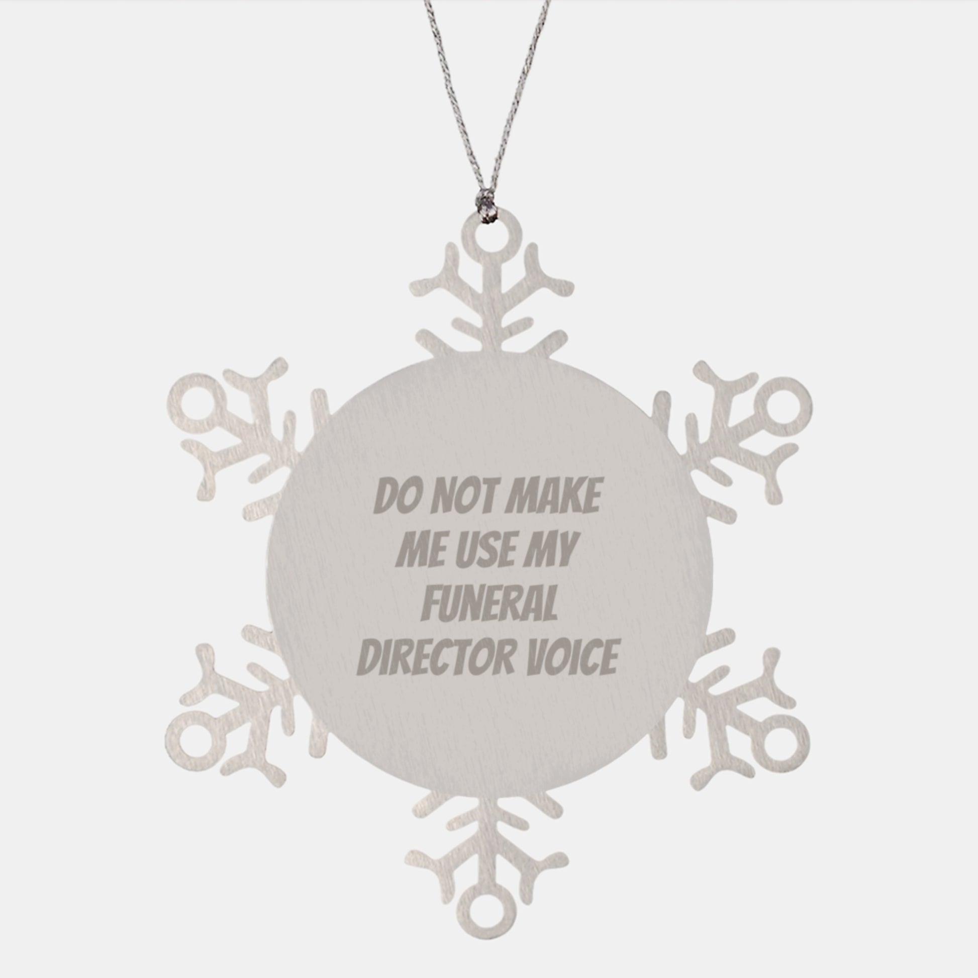 Funeral Director Gifts from Men, Funny Quotes Funeral Director Christmas Unique Gifts, Snowflake Ornament for Funeral Director Friends Family - Image 1