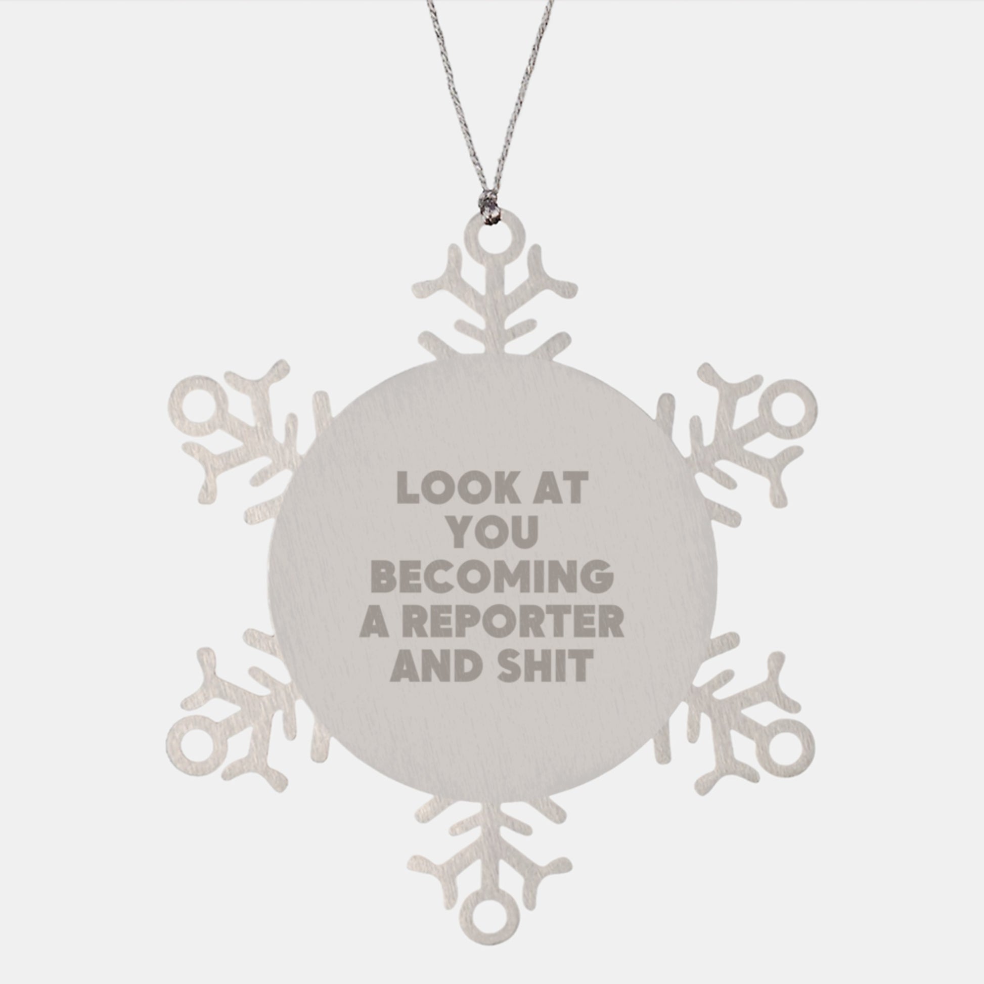 Reporter Snowflake Ornament Collectible for Neighbors Christmas Gift - Image 1
