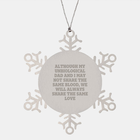 Unbiological Dad Keepsake Snowflake Ornament Christmas Gift for Him - Image 1