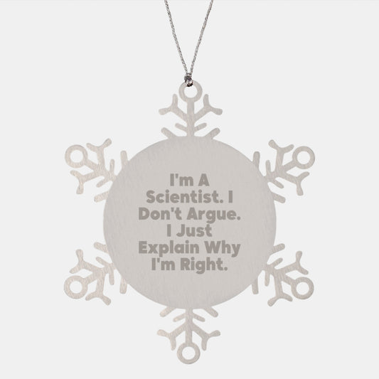 Funny Scientist Snowflake Ornament, Gifts from Friends for Scientist, Christmas Unique Ornaments for Scientist Lab - Image 1