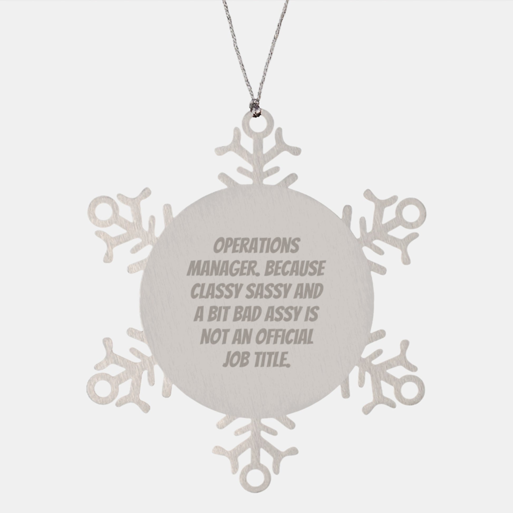Funny Snowflake Ornaments for Operations Manager, Unique Gifts from Friends, Coworkers, Men, Women, or Family for Christmas - Image 1
