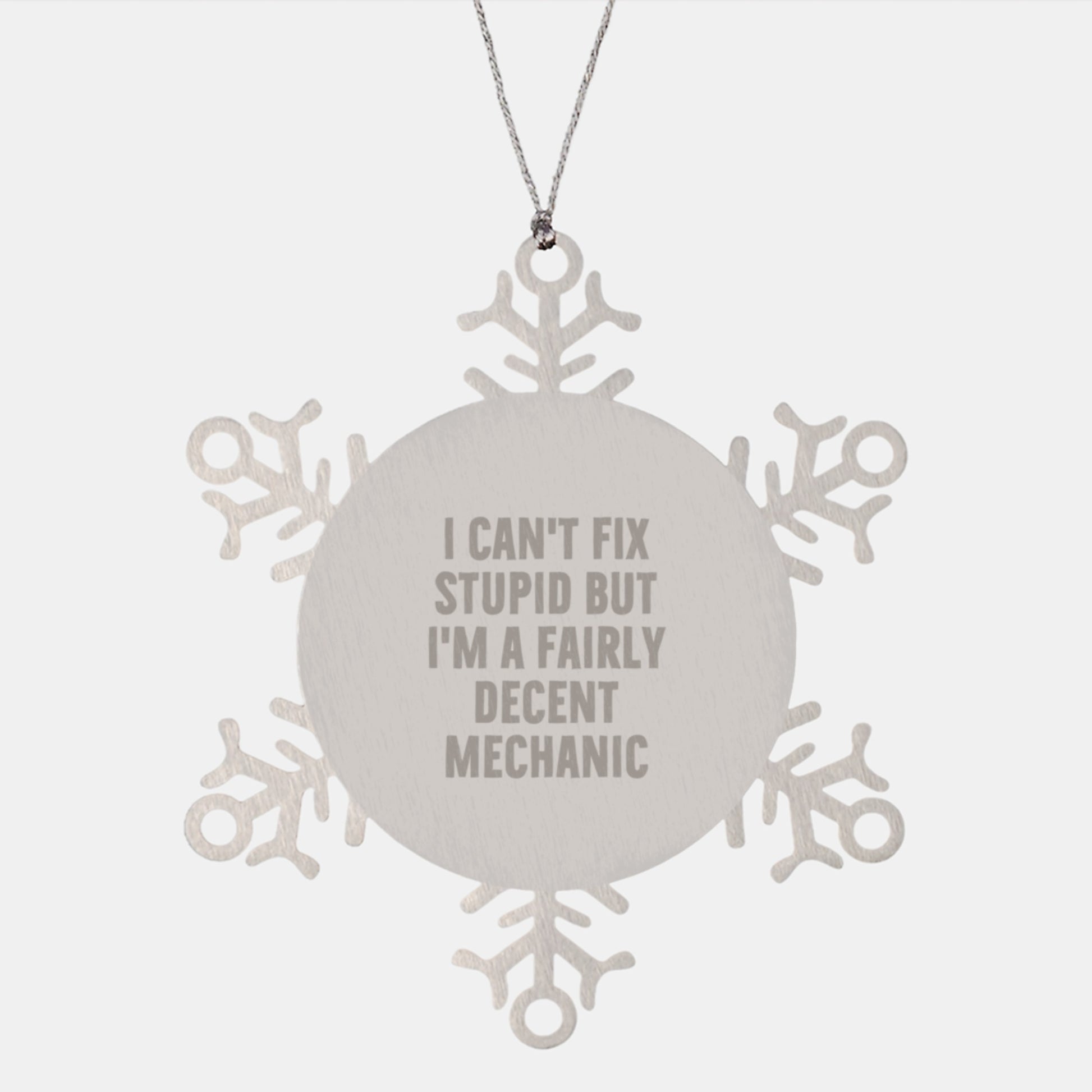 Funny Mechanic Gifts for Men from Family - Snowflake Ornament Christmas Unique Decorations - Image 1