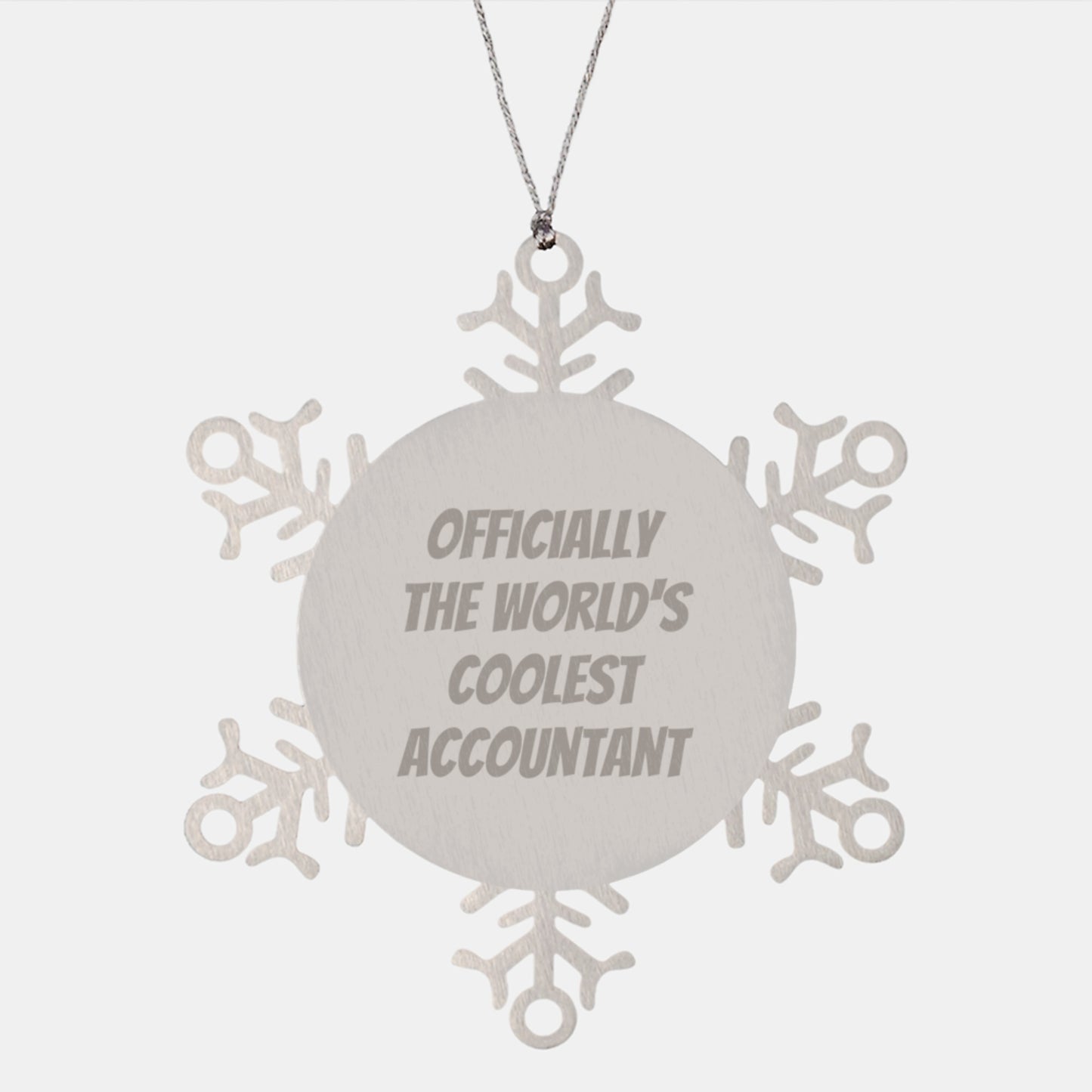 Accountant Gifts Funny Quote Snowflake Ornament for Men, Women, Friends, Coworkers, Family, 'Officially The World's Coolest Accountant' Christmas Unique Gifts from Husband - Image 1