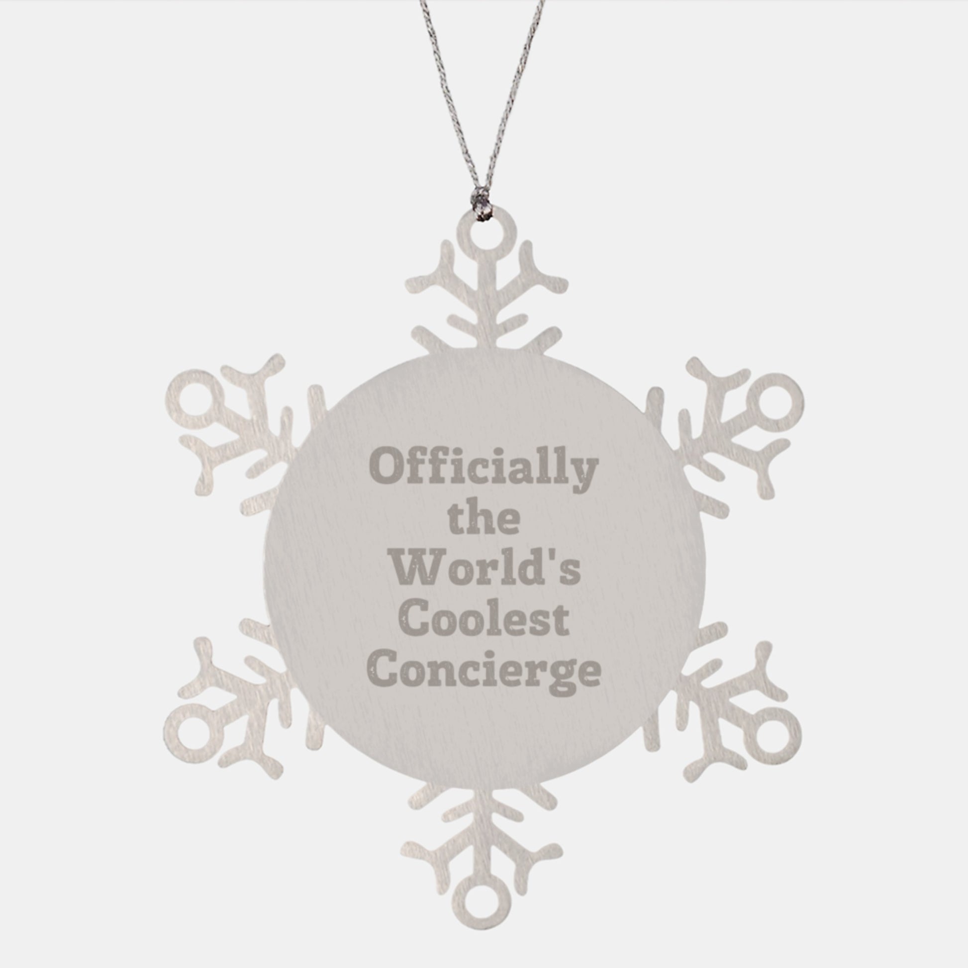 Funny Concierge Gifts from Friends for Men The World's Coolest Concierge Snowflake Ornament - Image 1